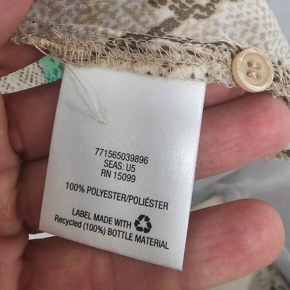 Covington Blouse Snakeskin Green Tribal Boho Grunge Casual L - Picture 13 of 15